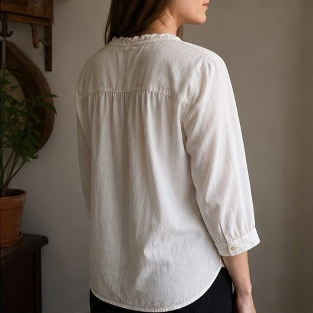 Ivory Button Blouse - Picture 3 of 6